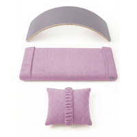KiddyMoon Balance Board for Kids with Mattress and Pillow Wooden Sensory Wobble Board, natural/light purple, Balance Board/Mattress/Pillow
