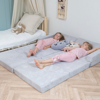 KiddyMoon Multifunctional Foam Mattress, Foldable Armchair for Kids, Children’s Sofa, Folding Couch Chair, light grey, Mattress