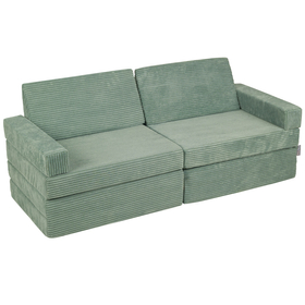 KiddyMoon Foam Sofa for Children Multifunctional Mattress Armchair Kids Foldable  Bed Folding Toddler Couch Chair for Playroom Bedroom Living Room, green, 140x55x30 cm