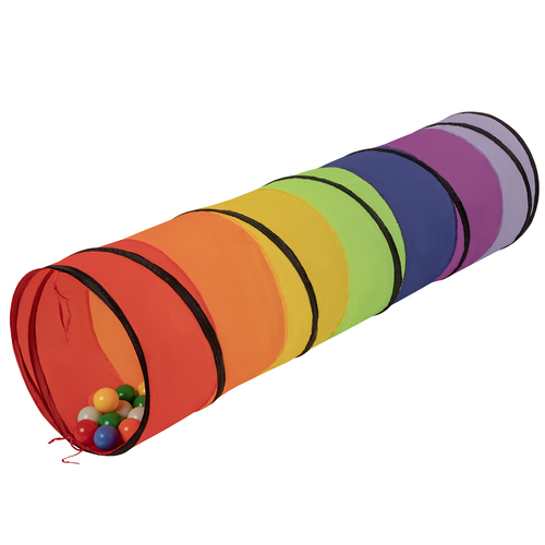 Play Tunnel For Kids Toddlers Pop Up Crawl Tunnel Foldable Crawling Play Tent for Children Perfect For Indoor And Outdoor Easy To Assemble, multicolor:mint/yellow/green/blue/red/orange, 100 Balls