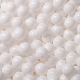 KiddyMoon Soft Plastic Play Balls ∅ 6cm / 2.36 Multi Colour Made in EU, white, 1200 Balls/6cm-2.36in