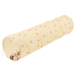 Pop-Up Play Crawl Tunnel with balls for Toddlers Kids, Light Beige: Pastel Beige/Copper/Pearl, 200 Balls