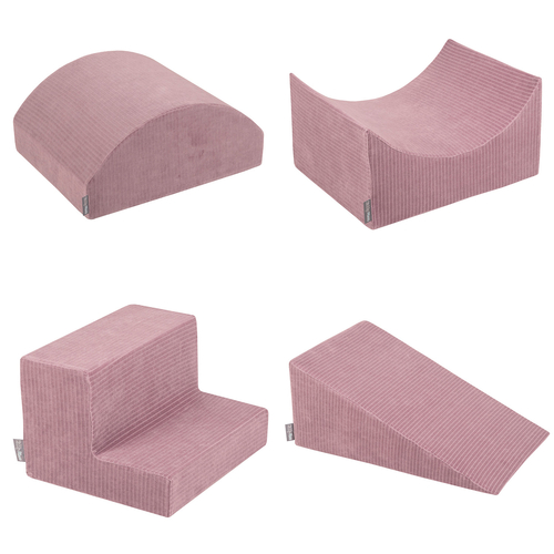 KiddyMoon Foam Playground For Kids Soft Textured Safe Blocks Baby, purple: pastel beige/white/copper/salmon pink, Ballpit (300 Balls) + Version 5