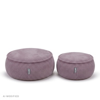 KiddyMoon Kids’ Foam Pouffe with Removable Cover, light grey, L