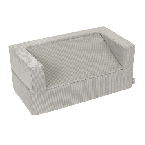 KiddyMoon Children's Foam Sofa with Wedge and Play Balls Set for Play Soft Perfect for Kids Room Lightweight Learning Relaxation Removable Covers Easy Cleaning, light grey, Sofa/Wedge