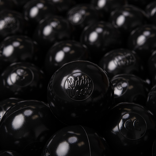 KiddyMoon Soft Plastic Play Balls ∅ 6cm / 2.36 Multi Colour Made in EU, black, 200 Balls/6cm-2.36in