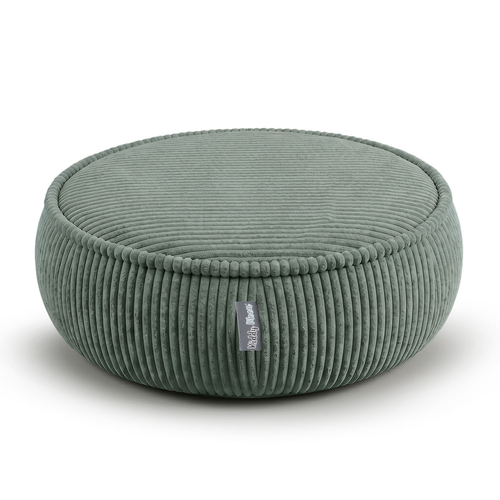 KiddyMoon pouf for kids with corduroy, removable cover KM-PF-DONUT, green, L