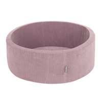 KiddyMoon Foam Ball Pit For Kids Round 90x30cm Baby Soft & Safe Toy, purple: white/grey/mint, 90x30cm/100 balls