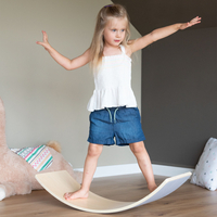 KiddyMoon Wooden Balance Board for Children Wooden Swing Board Montessori Toy for Kids Balancing Board for Babies 80x30cm, white, board
