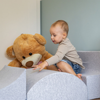 KiddyMoon Foam Playground for Kids Obstacle Course for Children Montessori Toy for Babies Soft Construction Blocks Element, Halfshaft/Ramp/Step, Certified Made in The EU, lightgrey:-, Multi-Size