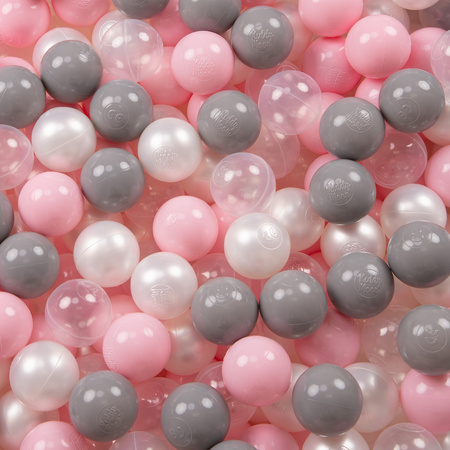 Baby Playpen Big Size Playground with Plastic Balls for Kids, Dark Blue:pearl/grey/transparent/powder pink, 100 balls