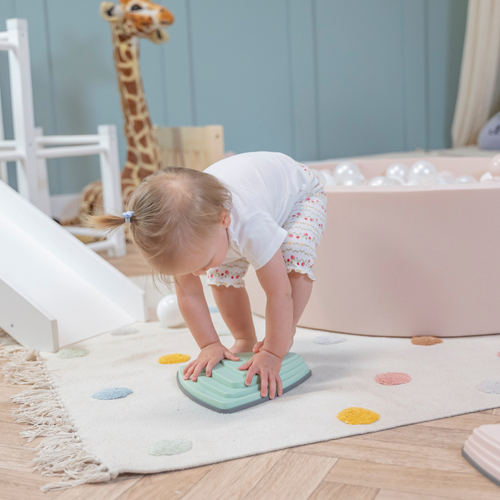 KiddyMoon Balance Stones for Children Stepping Stones Kids Balance River Stones Non-Slip Balance Beams Balance Blocks Anti-Slip Toys Obstacle Course Toddler Balance Motor Skills, Multicolor, 11 Pieces