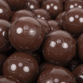 KiddyMoon Soft Plastic Play Balls ∅ 7cm/2.75in Mono-colour certified Made in EU, brown, 200 Balls/7cm-2.75in