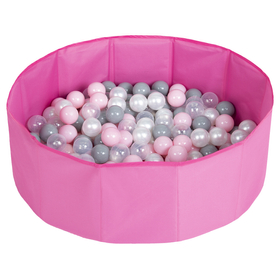 children colourfull foldable ballpit plastic balls, pink:pearl/grey/transparent/powderpink, 300 balls