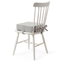 KiddyMoon Kids Booster Seat Cushion For Chair, 10 Cm Foam Padded Seat With Removable Washable Cover And Ties, light grey, 33x33x10