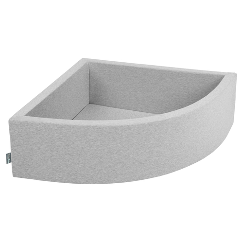 KiddyMoon Soft Ball Pit Quarter Angular ∅ 7cm / 2.75In for Kids, Foam Ball Pool Baby Playballs, Made In The EU, light grey:pastel beige/pastel yellow/white/mint/light pink, 90 x 30 cm / 300 Balls