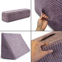 KiddyMoon Kids Indoor Trampoline 2 in 1, Removable Washable Zip Ribbed Cover, Mini Trampoline for Home, Purple, Trampoline + Pillows
