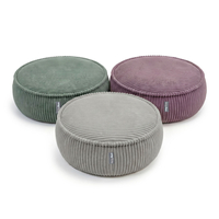 KiddyMoon pouf for kids with corduroy, removable cover KM-PF-DONUT, purple, M