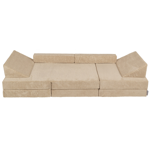 KiddyMoon Foam Sofa for Children Multifunctional Mattress Armchair Kids Foldable  Bed Folding Toddler Couch Chair for Playroom Bedroom Living Room, beige, 140x55x30 cm