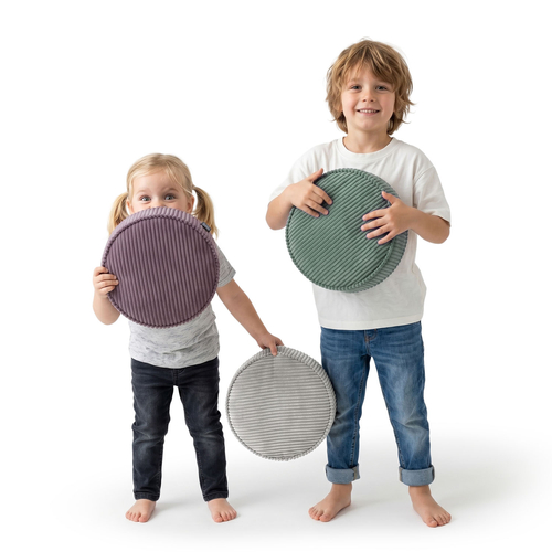KiddyMoon 3-Piece Foam Elements for Kids Children's Room Accessory, green-light grey-purple, Sx3