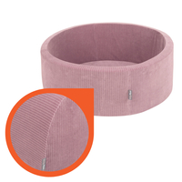 KiddyMoon Foam Playground For Kids Soft Textured Safe Blocks, purple: pastel beige/white/perle, Ballpit (100 Balls) + Wedge