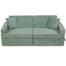 KiddyMoon Foam Sofa for Children Multifunctional Mattress Armchair Kids Foldable  Bed Folding Toddler Couch Chair for Playroom Bedroom Living Room, green, Sofa with 2 Pillows