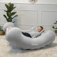 KiddyMoon Inflatable Sensory Rocker Chair For Kids With Pump And Handles, Grey, L