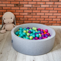 KiddyMoon Baby Ball Pit Soft Foam For Infants And Toddlers From 8 Months Removable Cotton Cover, Ireland: green/white/orange, 90 x 30 cm / 300 Balls