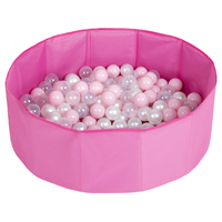 children colourfull foldable ballpit plastic balls, pink:powderpink/pearl/transparent, 300 balls