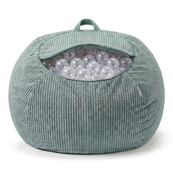 KiddyMoon Bean Bag for Children 2-in-1 Storage for Toys 80x80x50cm, zielony