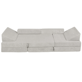 KiddyMoon Foam Sofa for Children Multifunctional Mattress Armchair Kids Foldable  Bed Folding Toddler Couch Chair for Playroom Bedroom Living Room, light grey, 140x55x30 cm