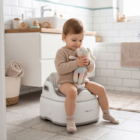 KiddyMoon Potty Training Chair for Toddlers Lockable Cover Anti-Slip Elements, Beige, UNI