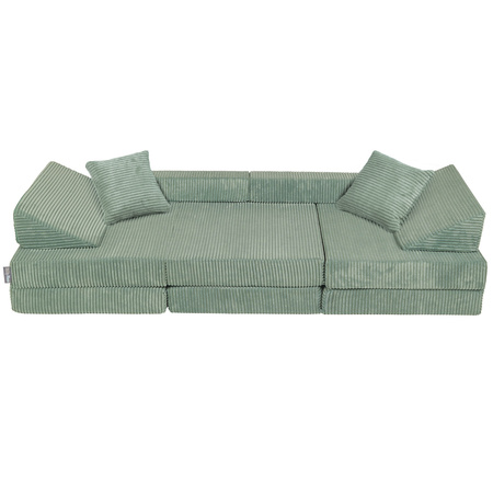 KiddyMoon Foam Sofa for Children Multifunctional Mattress Armchair Kids Foldable  Bed Folding Toddler Couch Chair for Playroom Bedroom Living Room, green, Sofa with 2 Pillows