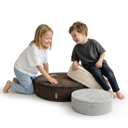 KiddyMoon 3-Piece Foam Elements for Kids Children's Room Accessory, jasnoszary-beżowy-brązowy