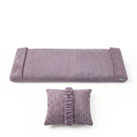 KiddyMoon Cushion Set For Balance Board Mattress and Pillow Ribbed Fabric Washable Cover, purple, Mattress/Pillow