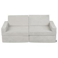 KiddyMoon Foam Sofa for Children Multifunctional Mattress Armchair Kids Foldable  Bed Folding Toddler Couch Chair for Playroom Bedroom Living Room, light grey, 140x55x30 cm