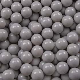 KiddyMoon Soft Plastic Play Balls ∅ 6cm / 2.36 Multi Colour Made in EU, grey, 200 Balls/6cm-2.36in