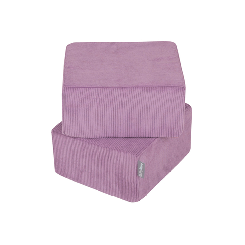 KiddyMoon Set of Two Poufs For Children's Soft, Lightweight and Multifunctional Seats Ribbed Fabric Removable Covers Ideal for Play and Relaxation, , Pouf/Pouf
