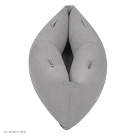 KiddyMoon Inflatable Sensory Peapod Chair For Kids With Handles And Pump, Grey, M