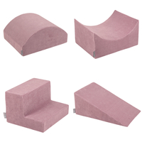 KiddyMoon Foam Playground For Kids Soft Textured Safe Blocks Baby, purple: pastel beige/white/perle