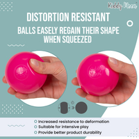 KiddyMoon Soft Plastic Play Balls ∅ 7cm/2.75in Multi-colour Made in EU, baby blue/light pink/pearl/transparent, 50 Balls/7cm-2.75in