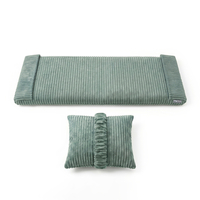 KiddyMoon Cushion Set For Balance Board Mattress and Pillow Ribbed Fabric Washable Cover, green, Mattress/Pillow