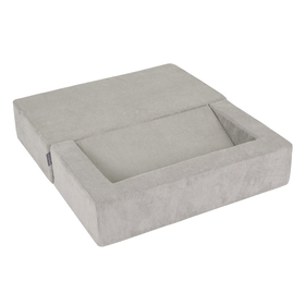 KiddyMoon Children's Foam Sofa with Wedge and Play Balls Set for Play Soft Perfect for Kids Room Lightweight Learning Relaxation Removable Covers Easy Cleaning, light grey, Sofa/Wedge