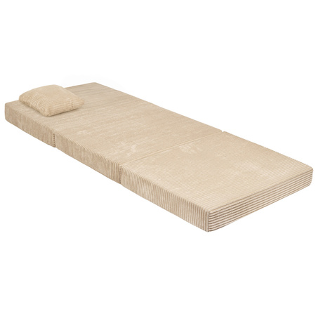 KiddyMoon Multifunctional Foam Mattress Foldable Bed Armchair Kids Children Sofa Folding Toddler Couch Chair for Playroom Bedroom Living Room, beige, Mattress with Pillow