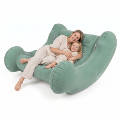 KiddyMoon Garden Chair Rocker Inflatable For Indoor & Outdoor Use with Pump, sage, L