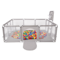 Baby Playpen Big Size Playground with Plastic Balls for Kids, Grey:yellow/green/blue/red/orange, 900 balls