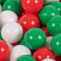 KiddyMoon Soft Plastic Play Balls ∅ 7cm/2.75in Multi-colour Made in EU, green/white/red