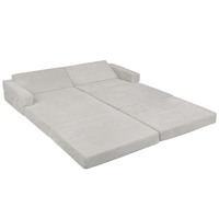 KiddyMoon Foam Sofa for Children Multifunctional Mattress Armchair Kids Foldable  Bed Folding Toddler Couch Chair for Playroom Bedroom Living Room, light grey, Sofa