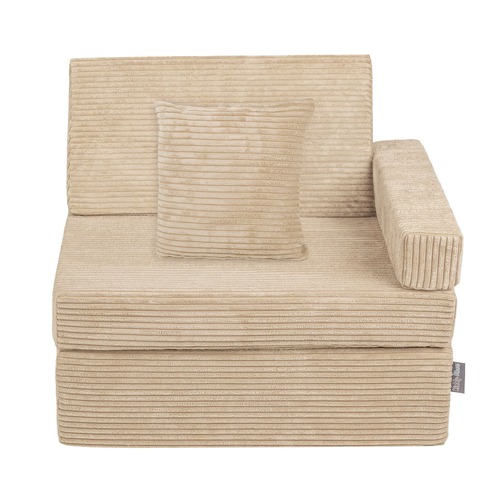 KiddyMoon Armchair Kids Foldable Children Multifunctional Foam Mattress Sofa Bed Folding Toddler Couch Chair for Playroom Bedroom Living Room, beige, Armchair with Pillow