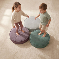 KiddyMoon 3-Piece Foam Elements for Kids Children's Room Accessory, green-light grey-purple, Mx3